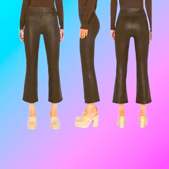 FRAME Le Crop Coated Jetset Espresso-Brown Women's Mini Bootcut Pants Jeans NEW - Picture 2 of 7